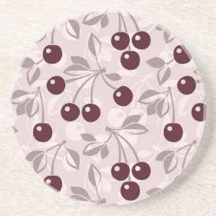 Posavasos De Arenisca Modele con las cerezas 2
