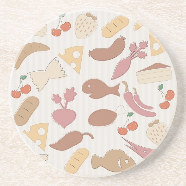Posavasos De Arenisca Modelo 2 de la comida (Frente)