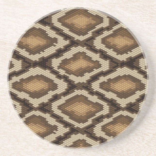 Posavasos De Arenisca Modelo 2 de la piel de serpiente del pitón (Frente)