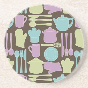 Posavasos De Arenisca Modelo 2 de los utensilios de la cocina