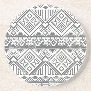 Posavasos De Arenisca Modelo azteca geométrico abstracto 2