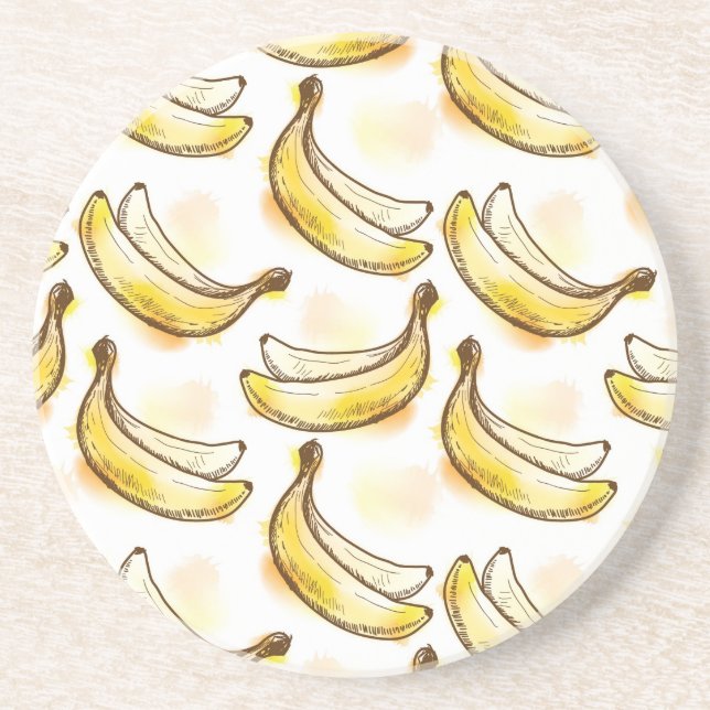 Posavasos De Arenisca Modelo con el plátano (Frente)