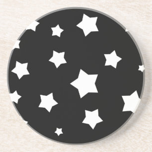 Posavasos De Arenisca Modelo de estrellas blanco y negro