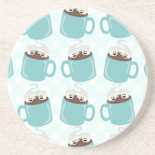 Posavasos De Arenisca Modelo de la felicidad del chocolate caliente