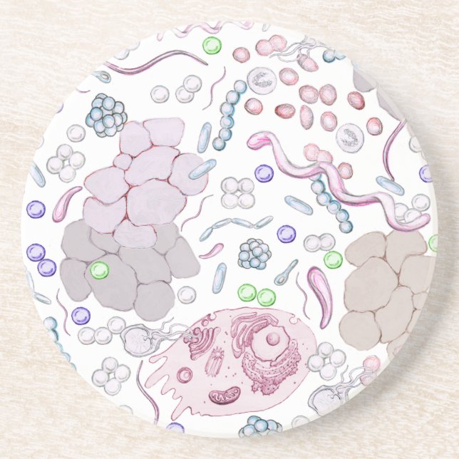 Posavasos De Arenisca Modelo de la microbiología (Frente)