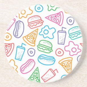 Posavasos De Arenisca Modelo de los alimentos de preparación rápida
