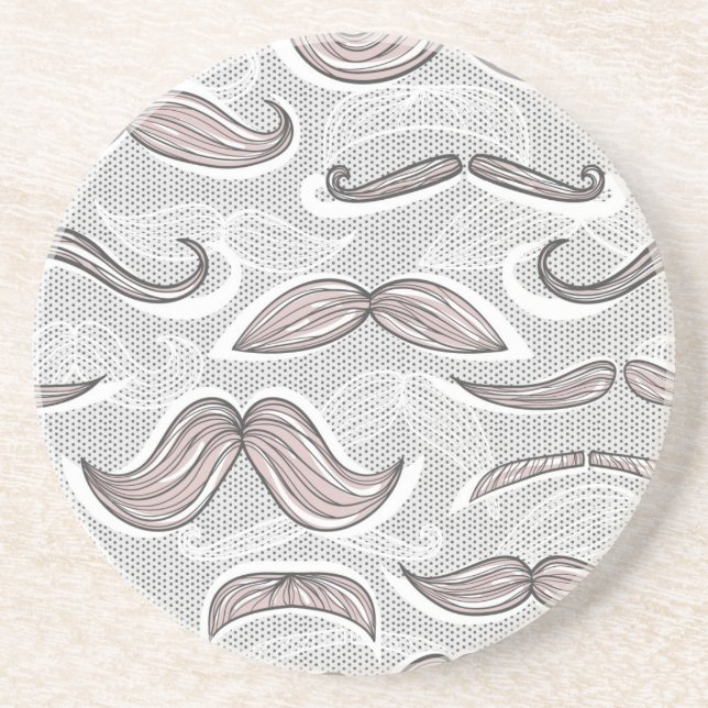 Posavasos De Arenisca Modelo de moda del bigote (Frente)