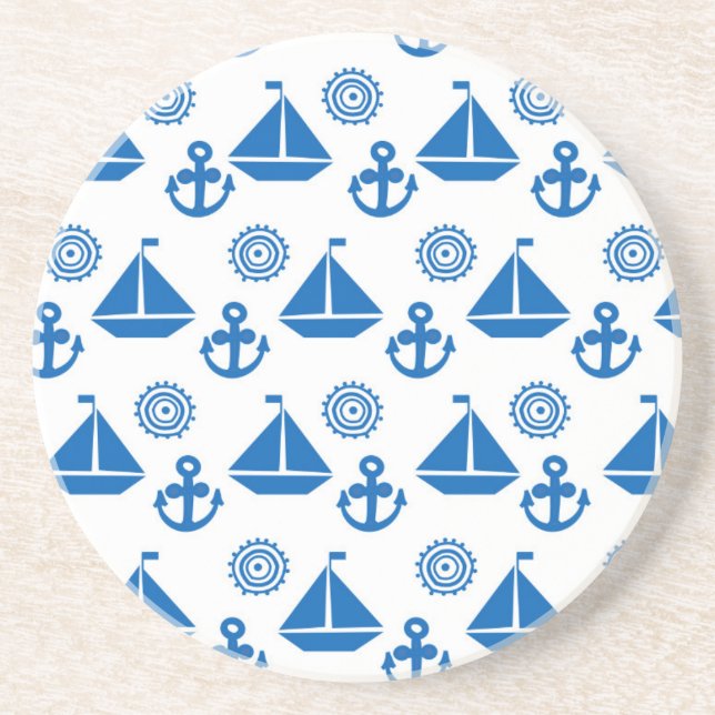 Posavasos De Arenisca Modelo del barco de vela del dibujo animado (Frente)