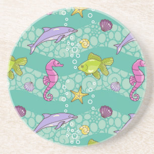 Posavasos De Arenisca Modelo del mar del verano