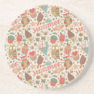Posavasos De Arenisca Modelo del verano con helado