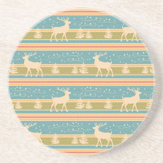 Posavasos De Arenisca Modelo étnico nórdico del Año Nuevo (Frente)