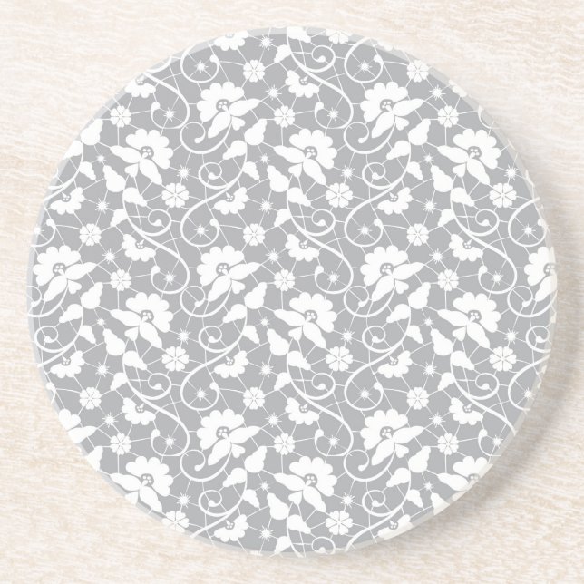 Posavasos De Arenisca Modelo floral del cordón (Frente)