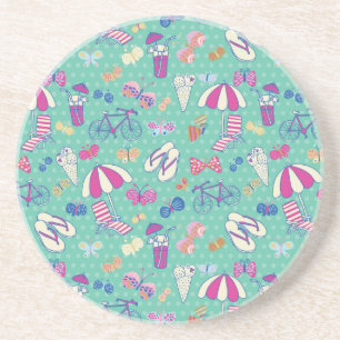 Posavasos De Arenisca Modelo hermoso con los elementos del verano