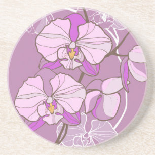 Posavasos De Arenisca Modelo púrpura de la orquídea