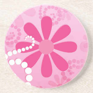 Posavasos De Arenisca Modelo retro lindo de la margarita de las flores
