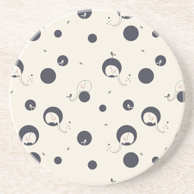 Posavasos De Arenisca Modelo tímido del elefante (Frente)