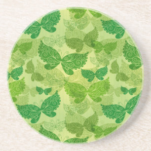 Posavasos De Arenisca Modelo verde de la primavera