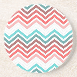 Posavasos De Arenisca Moderno, de moda, zigzag de chevron colorido