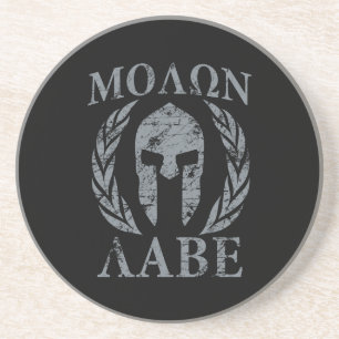 Posavasos De Arenisca Molon Labe Grunge Spartan Armor