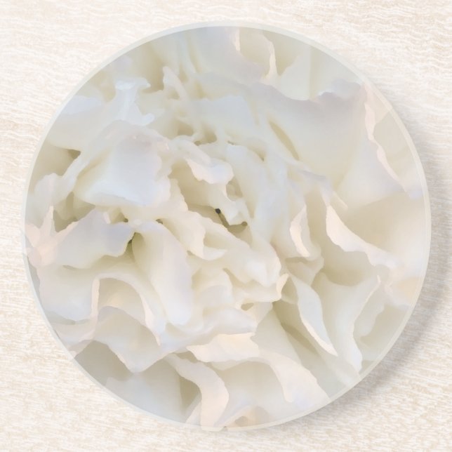 Posavasos De Arenisca Monasterio de Bebidas Florales Blancas (Frente)