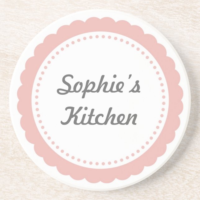 Posavasos De Arenisca Monasterio de cocina personalizado de vieiras rosa (Frente)