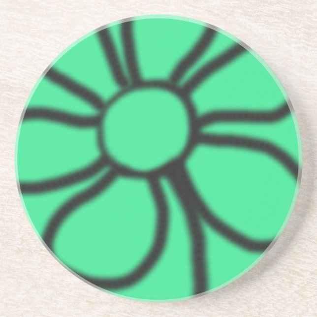 Posavasos De Arenisca Monasterio Floral Mod (Verde) (Frente)