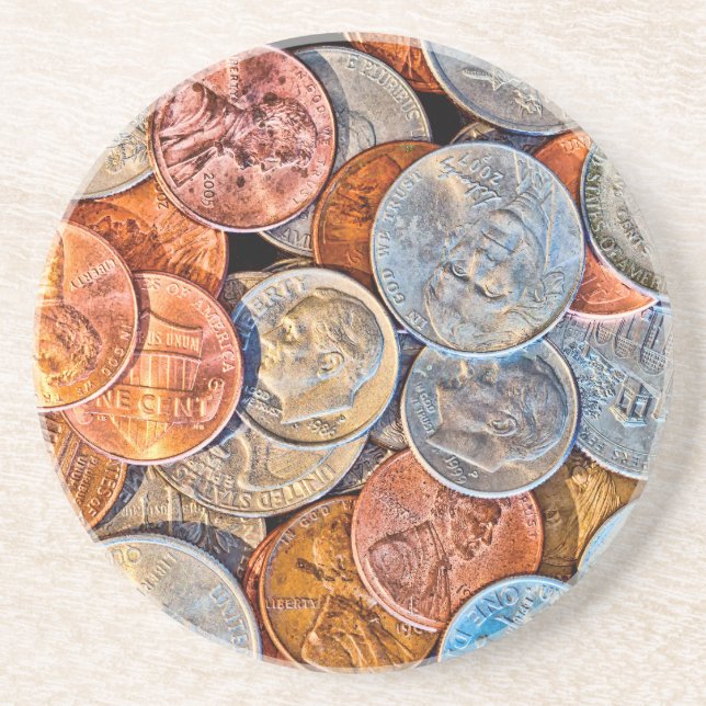 Posavasos De Arenisca Moneda acuñada (Frente)