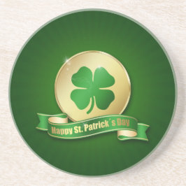 Posavasos De Arenisca Moneda de San Patricio Shamrock