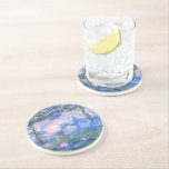 Posavasos De Arenisca Monet Water Lilies<br><div class="desc">Water Lilies es una serie de más de 200 pinturas al óleo del impresionista francés Claude Monet. Este cuadro,  que se terminó en 1919,  está decorado en tonos azules y rosas.</div>