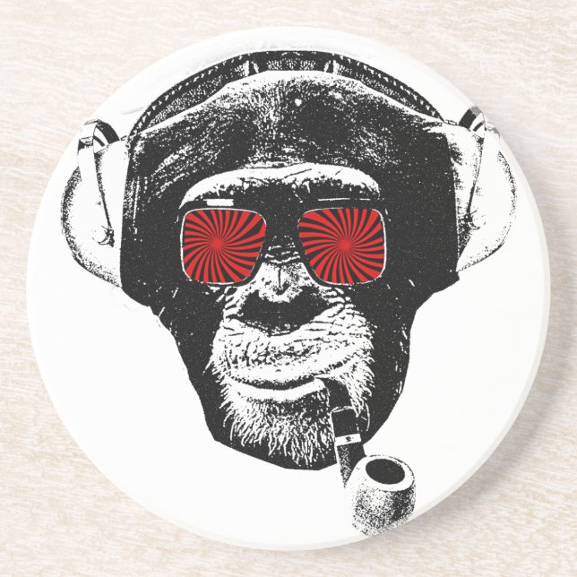 Posavasos De Arenisca Mono loco (Frente)