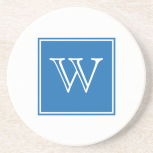 Posavasos De Arenisca Monograma de Blue Square Sandstone Coaster