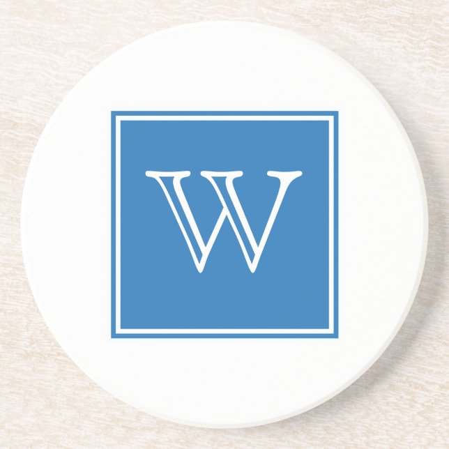 Posavasos De Arenisca Monograma de Blue Square Sandstone Coaster (Frente)