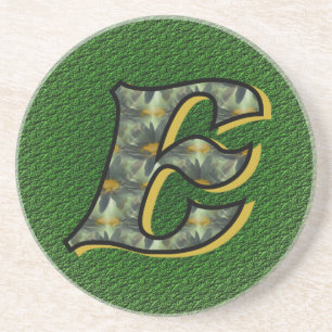 Posavasos De Arenisca Monograma E Inicial Daisias Negras Beber Pascua