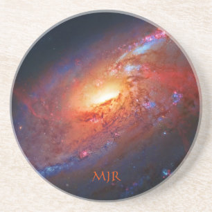 Posavasos De Arenisca Monograma, M106 galaxia espiral, bastones Venatici