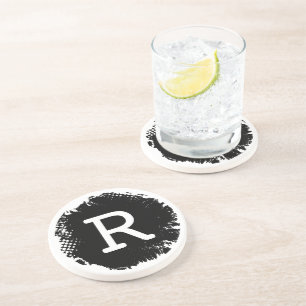 Posavasos De Arenisca Monograma Monograma Tinta de personalizable Monogr