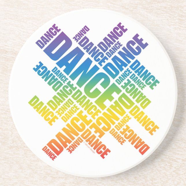 Posavasos De Arenisca Monstruo de baile tipográfico (Spectrum) (Frente)