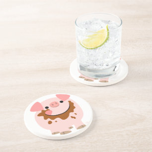 Posavasos De Arenisca Monstruo de cerdo Personalizado de chocolate