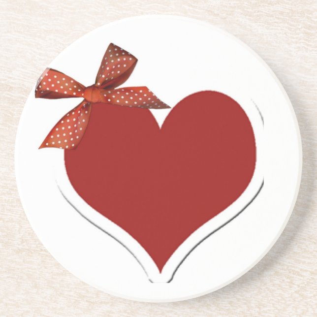 Posavasos De Arenisca Monstruo de corazón y cinta (Frente)
