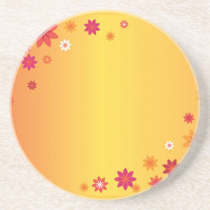 Posavasos De Arenisca Monstruo de flores naranjas