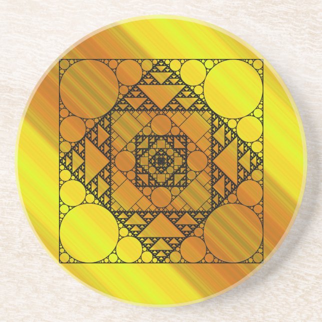 Posavasos De Arenisca Monstruo de geometría fractal (Frente)