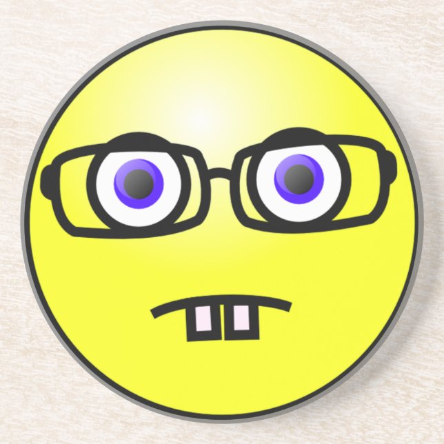 Posavasos De Arenisca Monstruo de la cara de Goofy Geek (Frente)