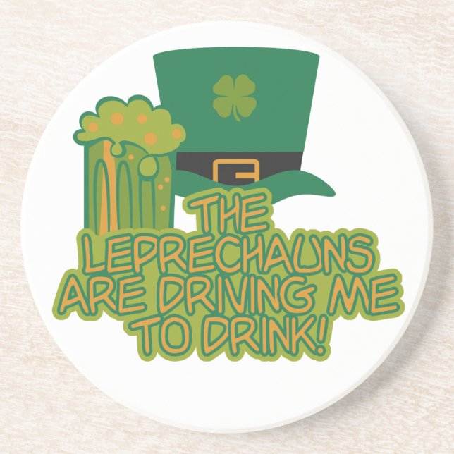 Posavasos De Arenisca Monstruo de Leprechaun (Frente)