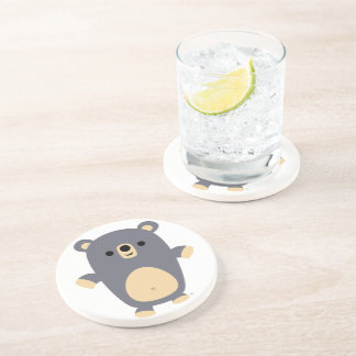 Posavasos De Arenisca Monstruo de oso de Personalizado azul grande