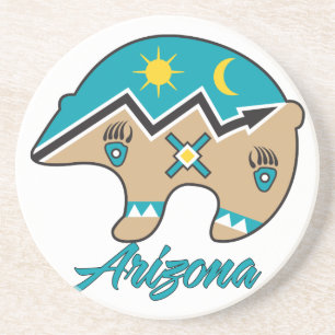 Posavasos De Arenisca Monstruo de oso nativo americano de Arizona Clan