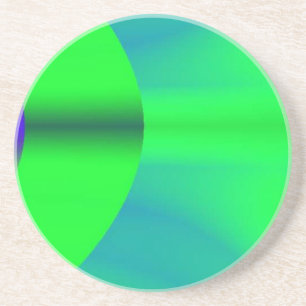 Posavasos De Arenisca Monstruo de sombra verde neón
