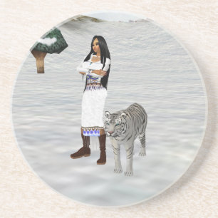 Posavasos De Arenisca Monstruo de tiburón blanco