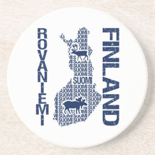 Posavasos De Arenisca Monstruo del MAPA FINLAND - Rovaniemi