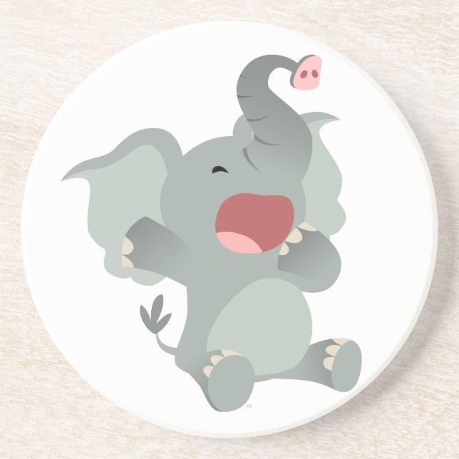Posavasos De Arenisca Monstruo elefante de Personalizado somnoliento (Frente)
