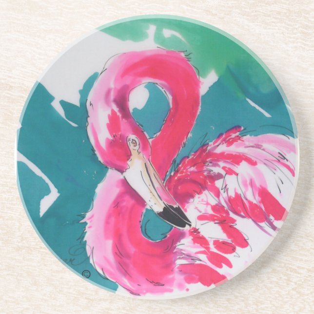 Posavasos De Arenisca Monstruo Flamingo (Frente)