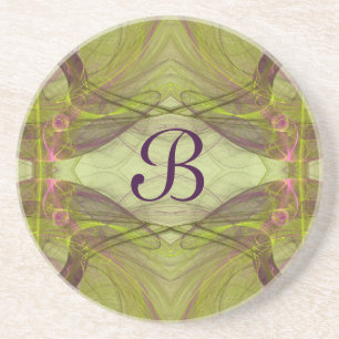 Posavasos De Arenisca Monstruo Fractal Misc Series-11-Green: 1 de colore